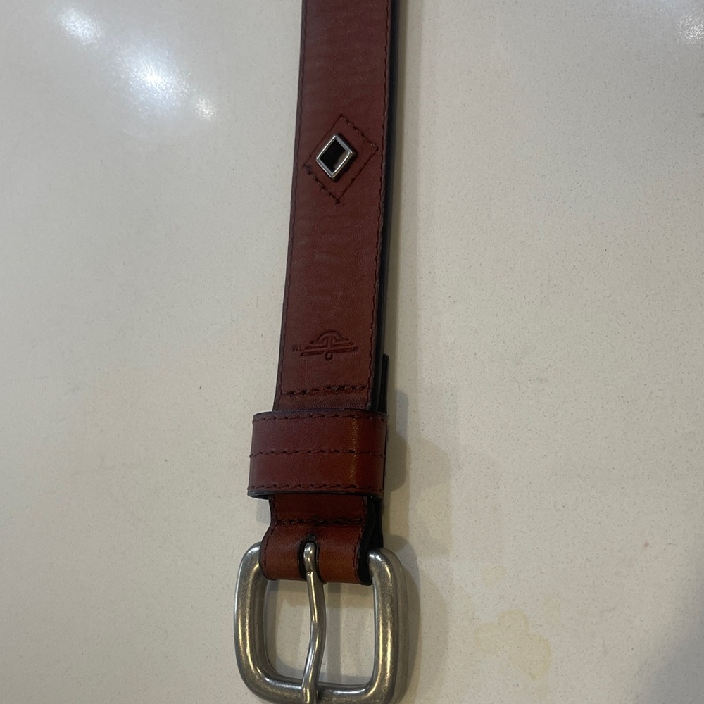 Genuine leather Brown Leather Belt with Silver Buckle